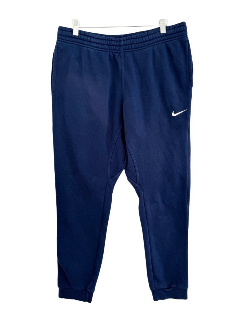 Nike Pants Joggers Men Large Sweatpants Navy Blue Solo Swoosh Fleece 826431-410